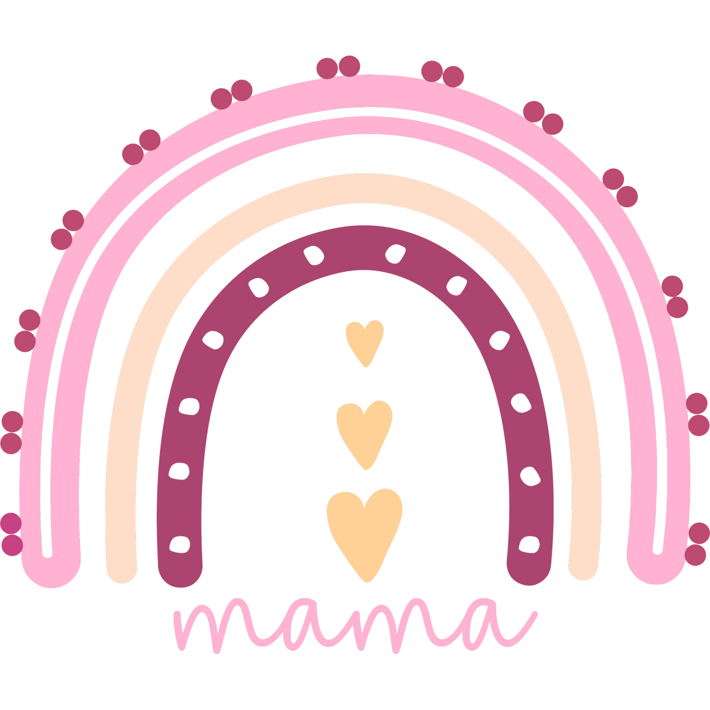 Beautiful Rainbow Design with Hearts Mama Gift