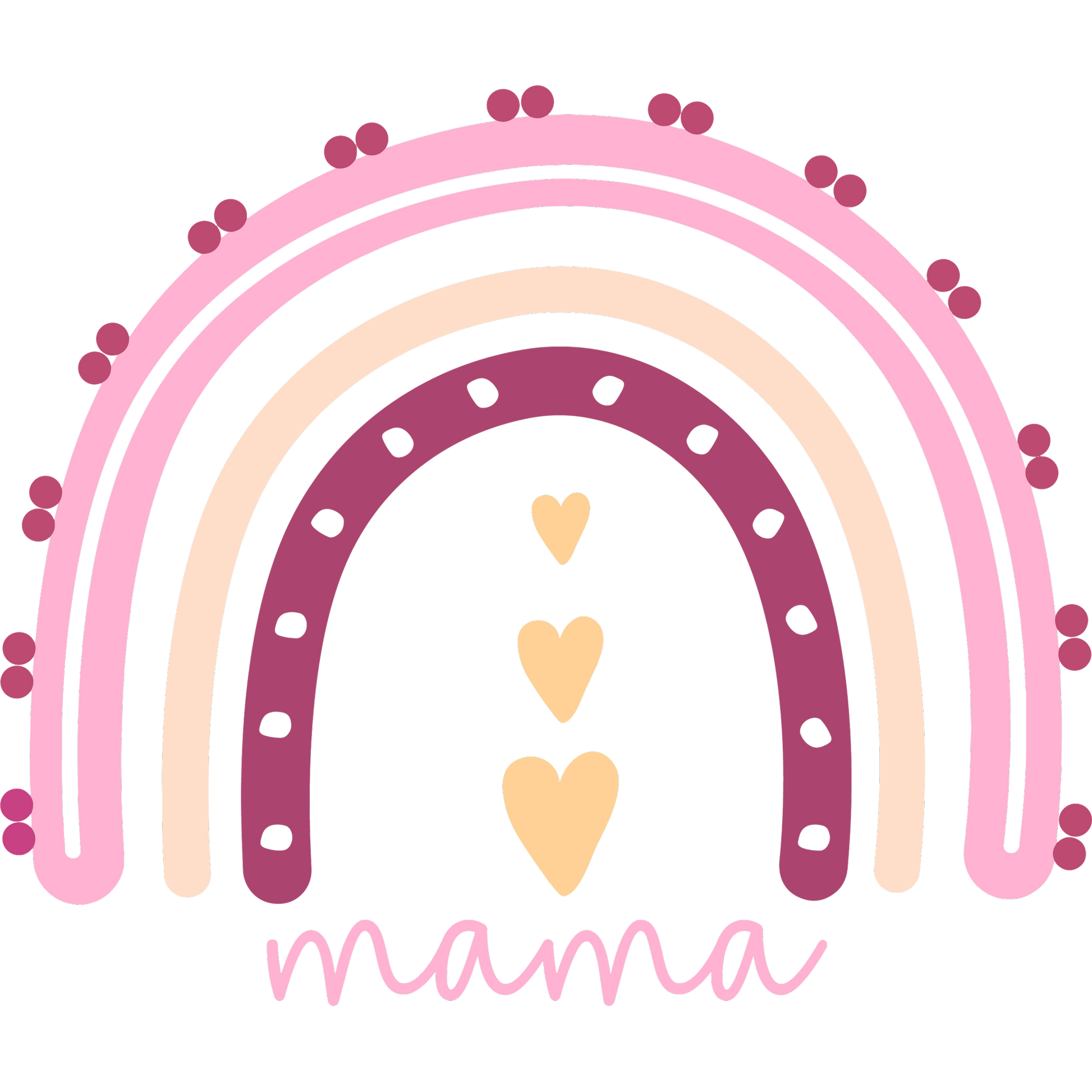 Beautiful Rainbow Design with Hearts Mama Gift