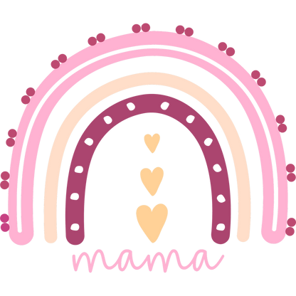 Beautiful Rainbow Design with Hearts Mama Gift