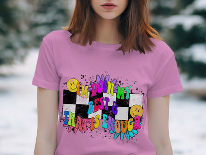 Colorful Motivational Graphic Tee for Positive Vibes