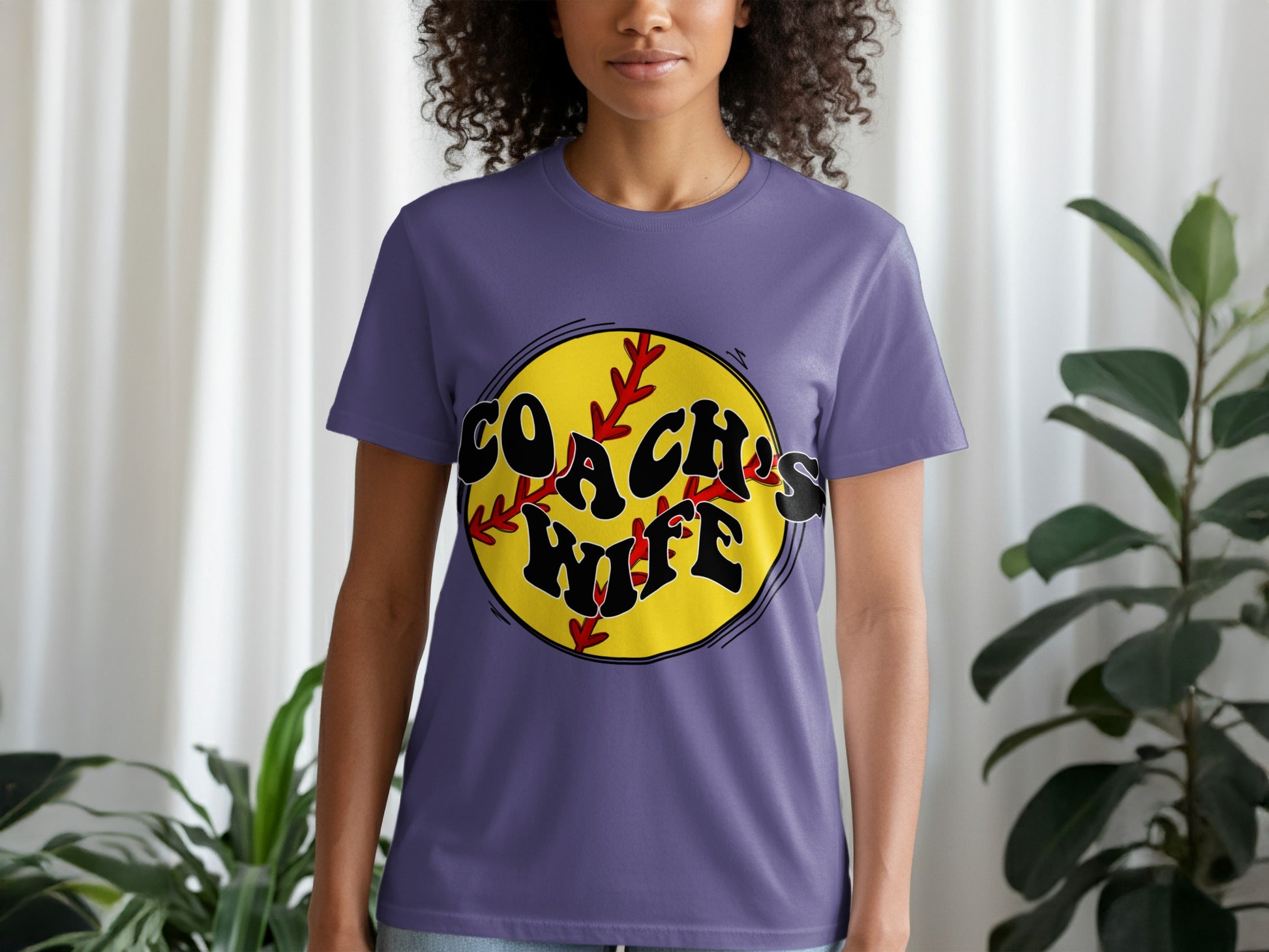 Fun Coach's Wife Graphic Tee for Sporting Events