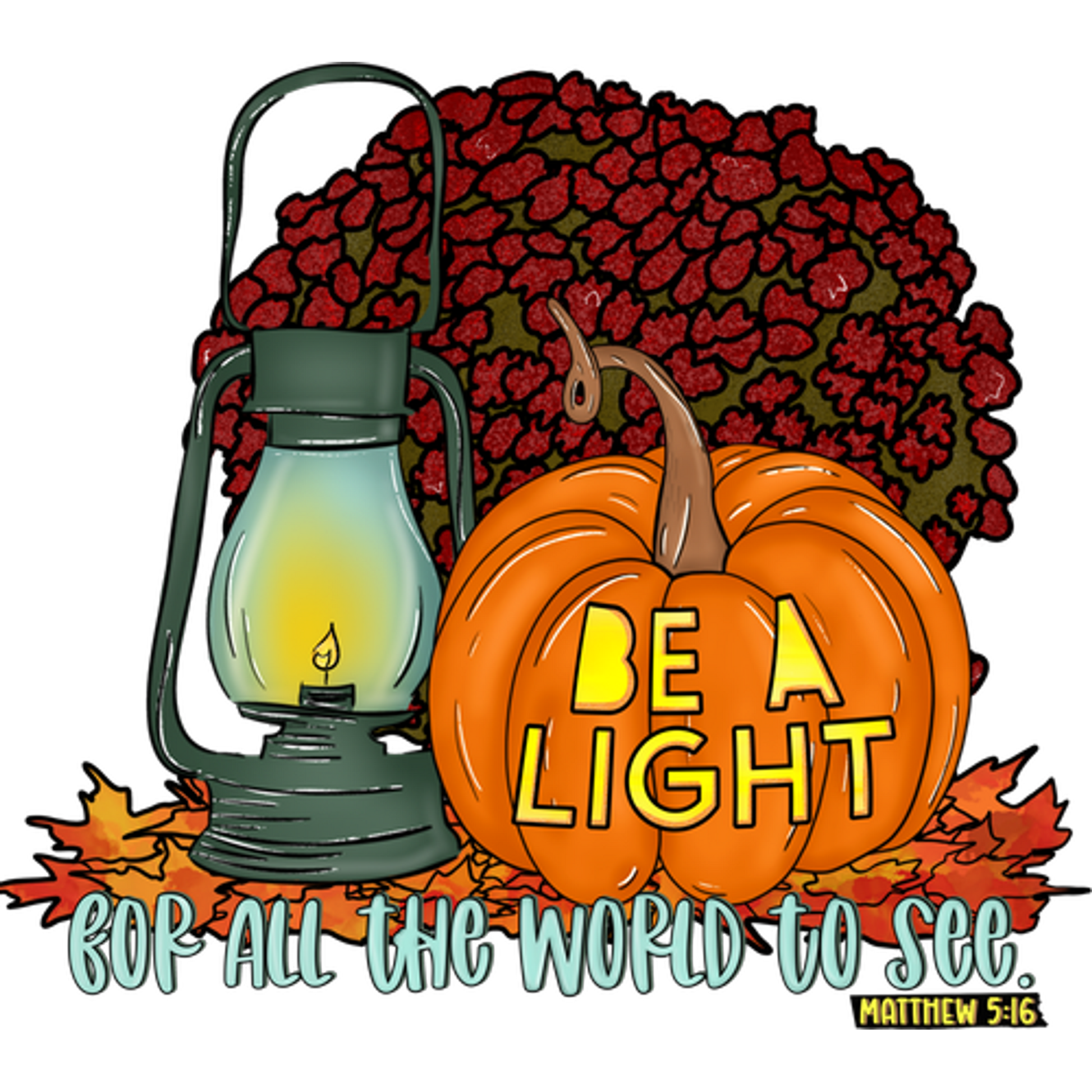 Be A Light Lantern and Pumpkin Biblical Wall Art