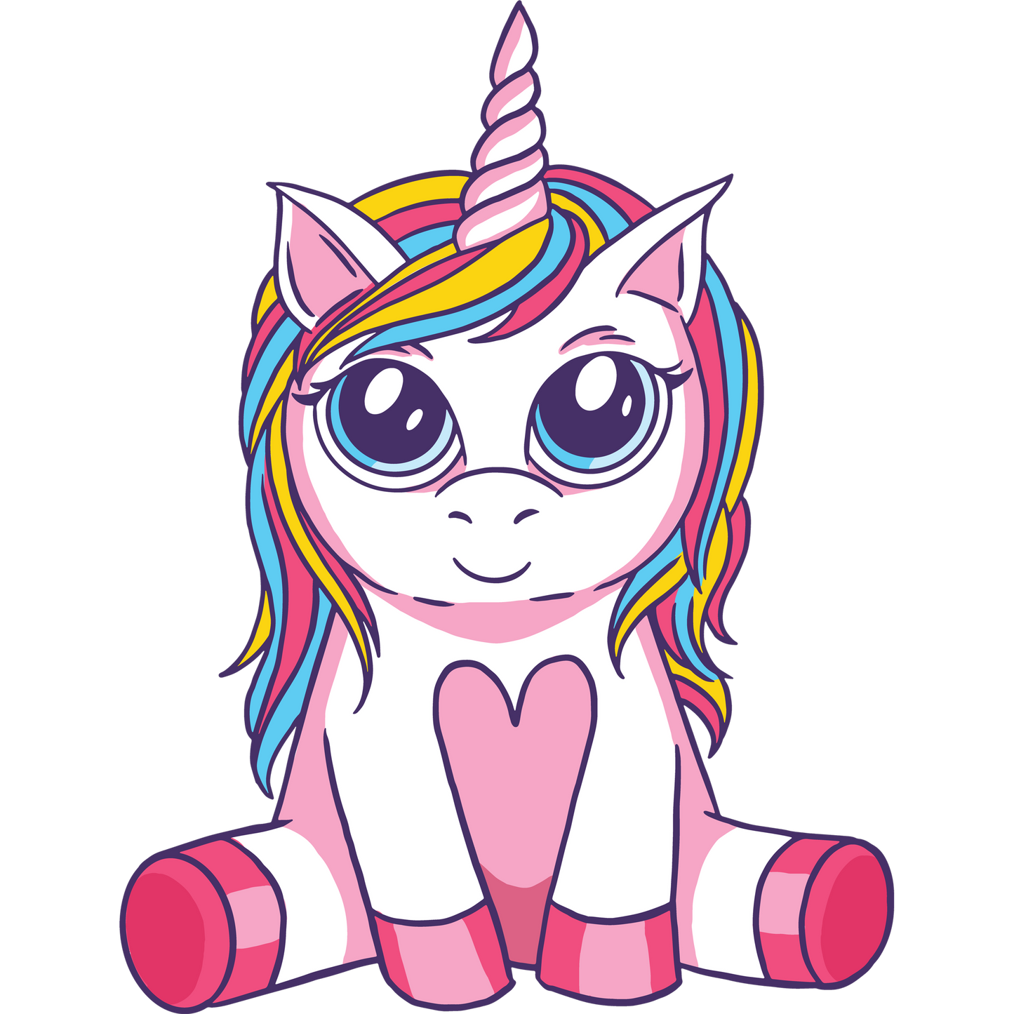 Adorable Colorful Unicorn with Rainbow Mane product