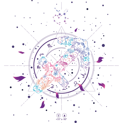 Floral Sagittarius Zodiac Wall Art for Astrology Lovers