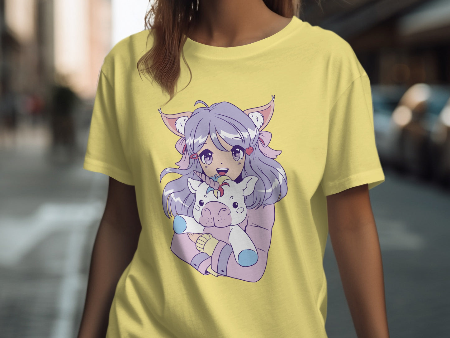 Adorable Anime Character with Pet T-Shirt Product