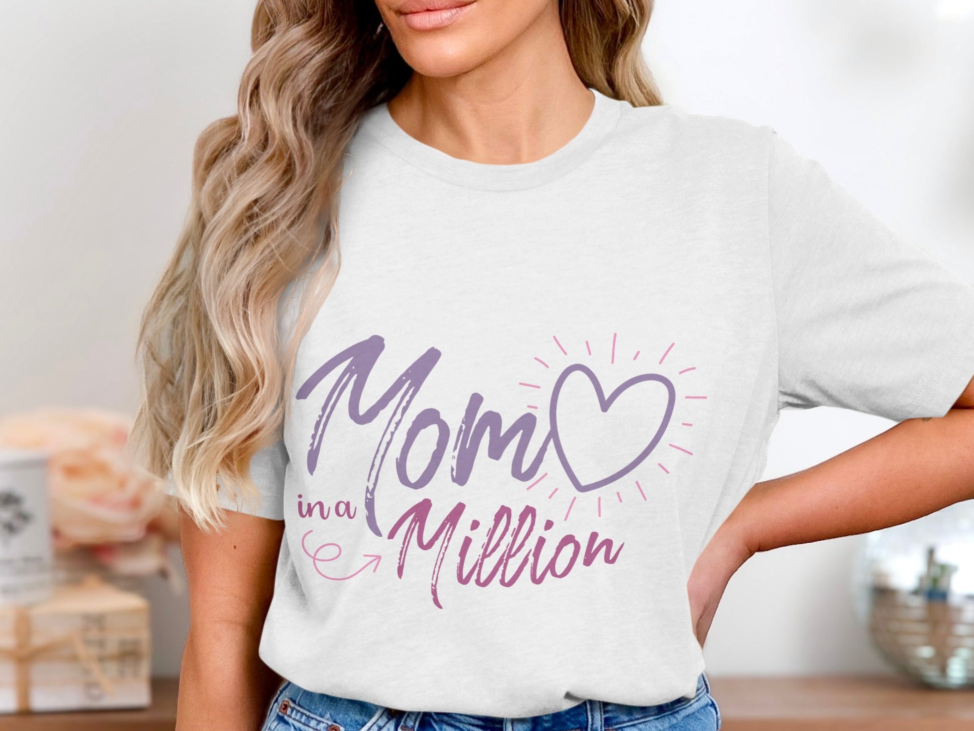 Mom in a Million Heart Graphic Shirt