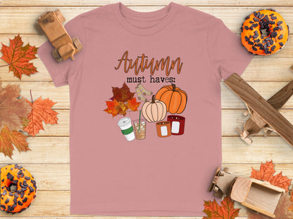 Autumn Must Haves Graphic Tee for Fall Enthusiasts