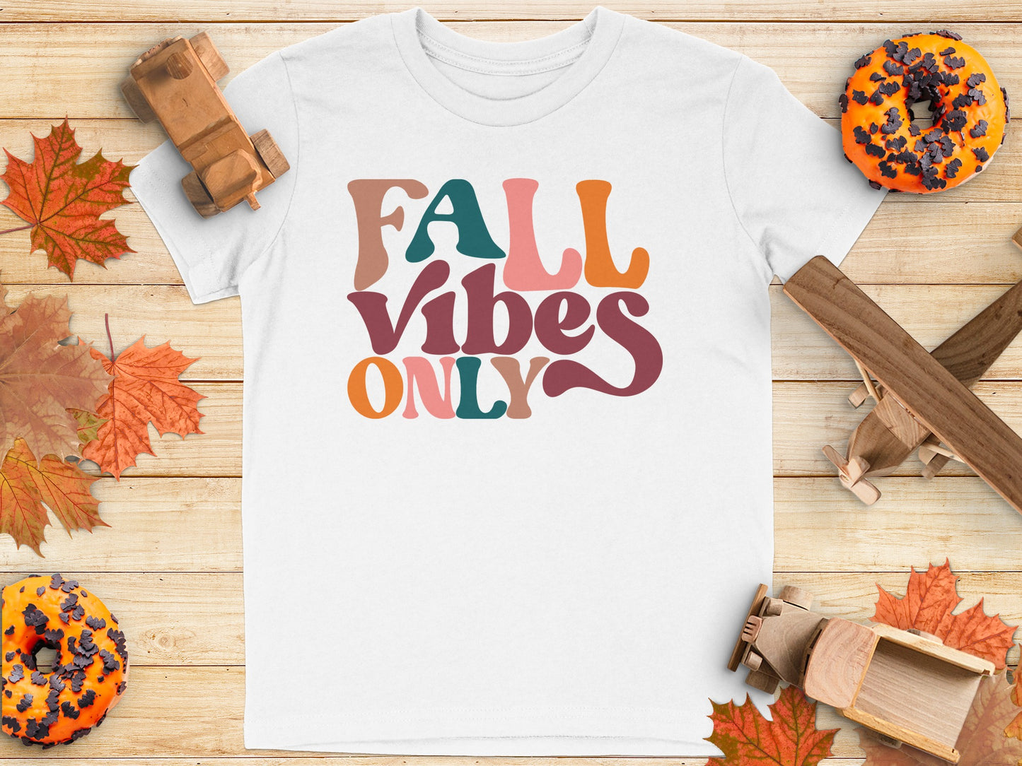 Colorful Fall Vibes Only Graphic T-Shirt