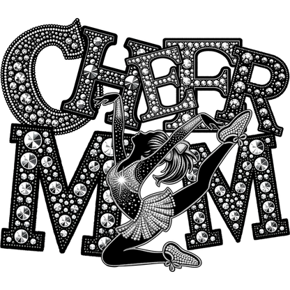 Cheer Mom Glittery Cheerleading Apparel Design