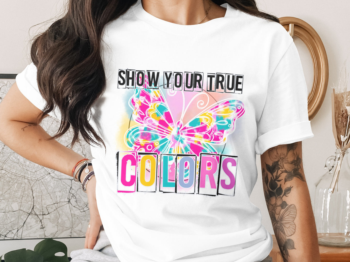 Show Your True Colors Colorful Butterfly Shirt