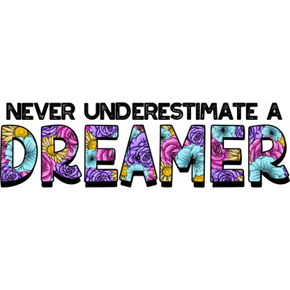 Never Underestimate a Dreamer Inspirational Sign