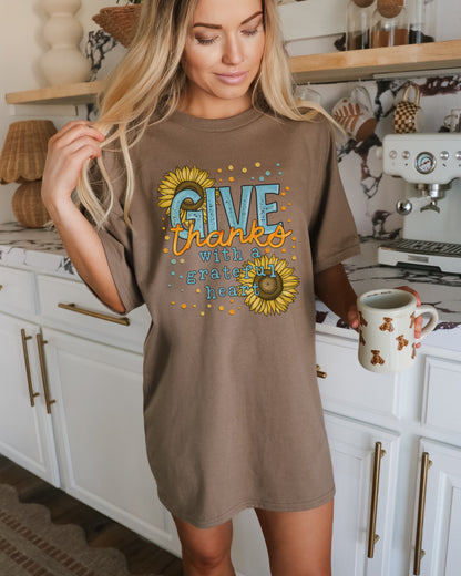 Give Thanks With A Grateful Heart sunflower shirt
