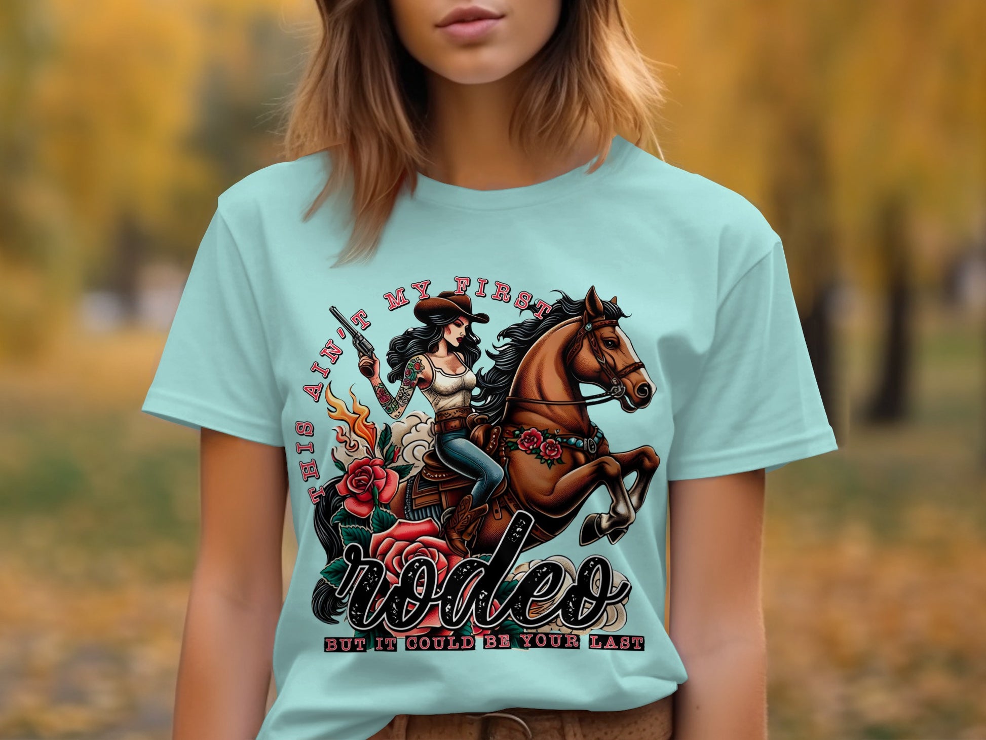 Vibrant This Ain't My First Rodeo Graphic T-Shirt