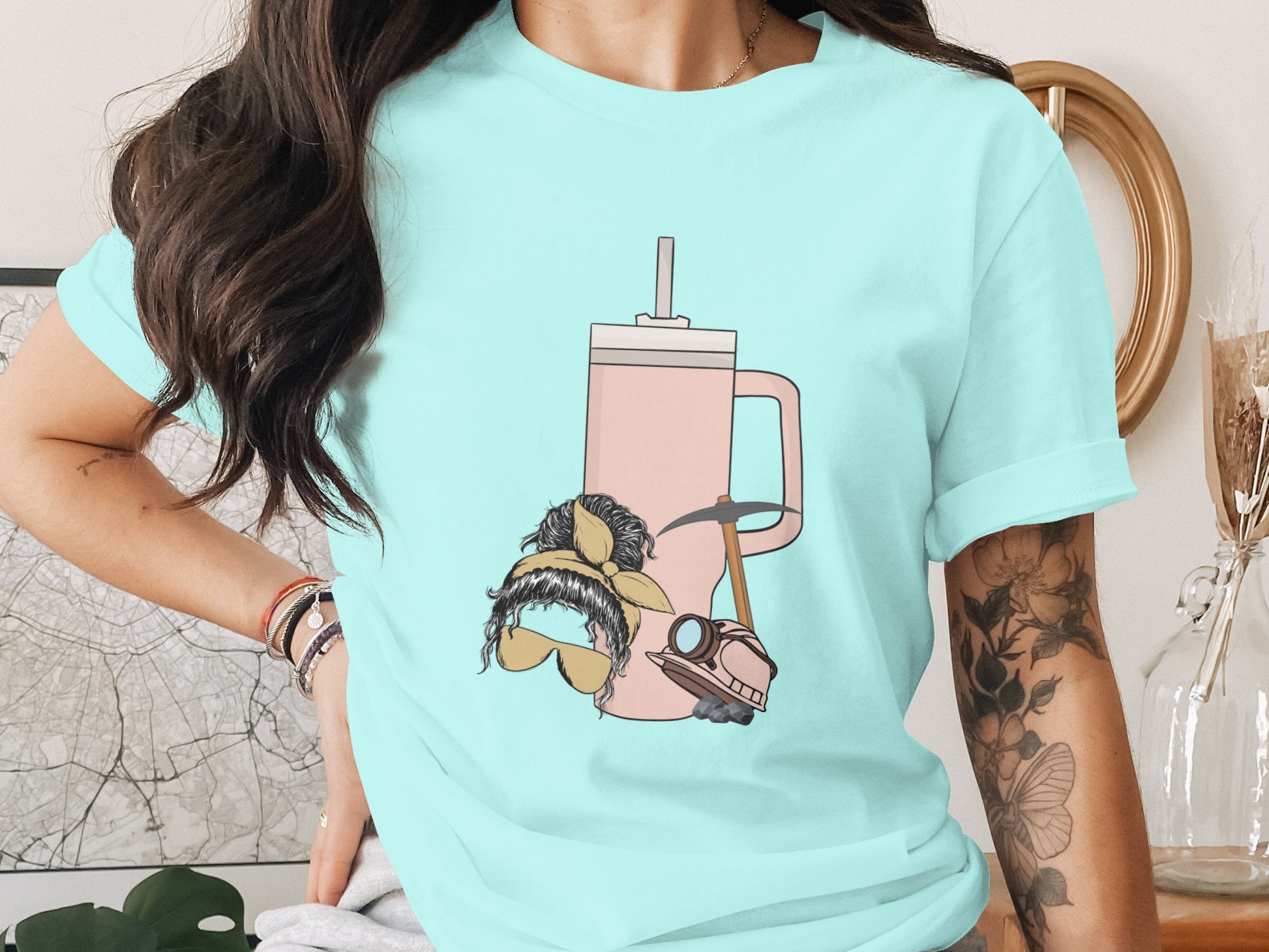 Quirky Penguin and Mug Design Graphic Tee product
