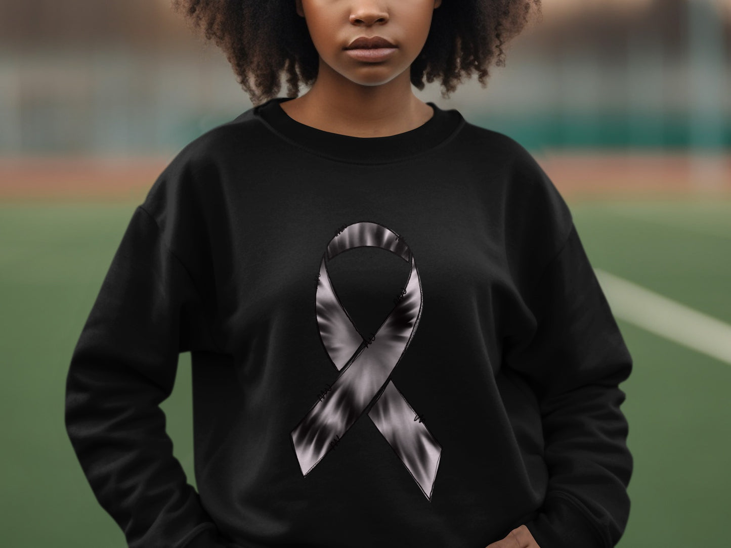 Stylish Black Sweatshirt with Ribbon Design Product