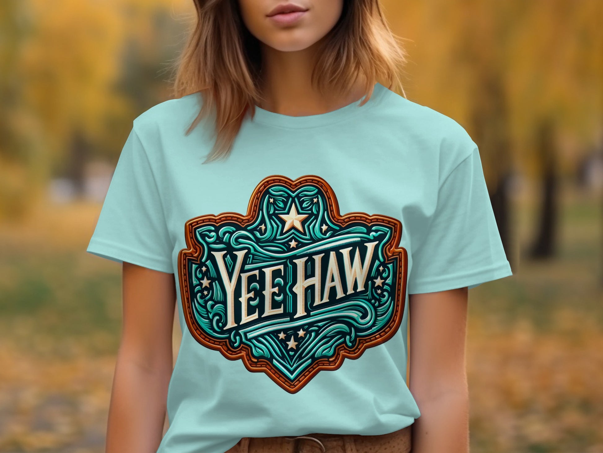 Vibrant Yee Haw Design Casual Tee Product
