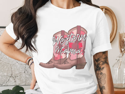 Western Mama Graphic Cowboy Boot T-shirt