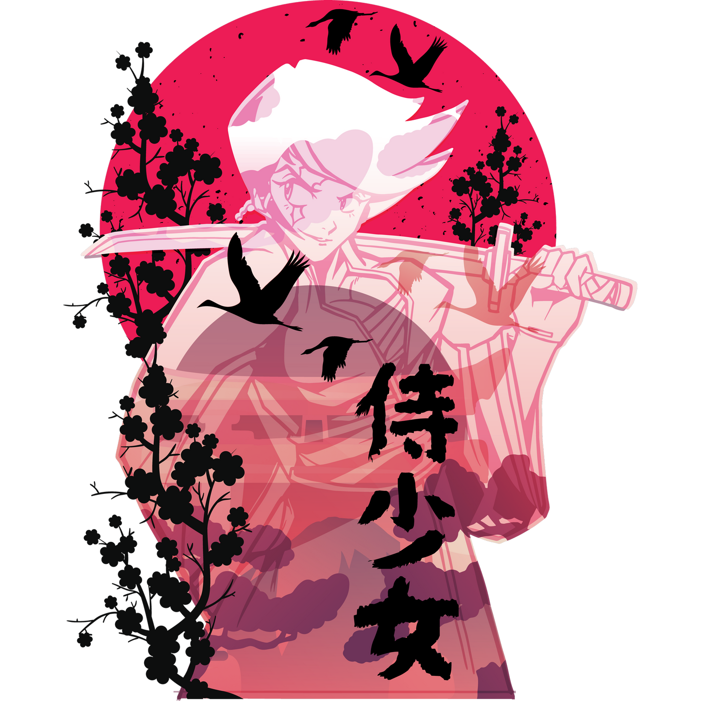 Samurai Girl Manga Style Warrior Artwork Design