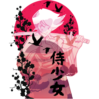 Samurai Girl Manga Style Warrior Artwork Design