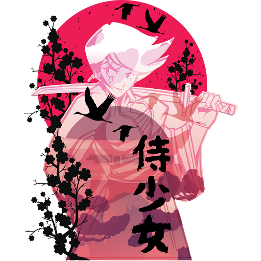 Samurai Girl Manga Style Warrior Artwork Design