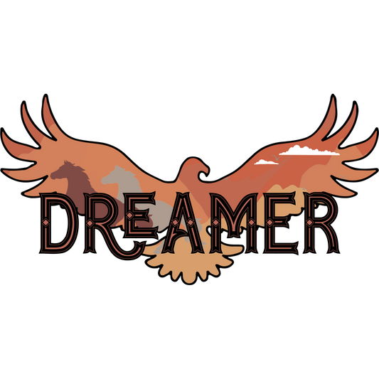 Dreamer Eagle with Horses in Sunset Design product