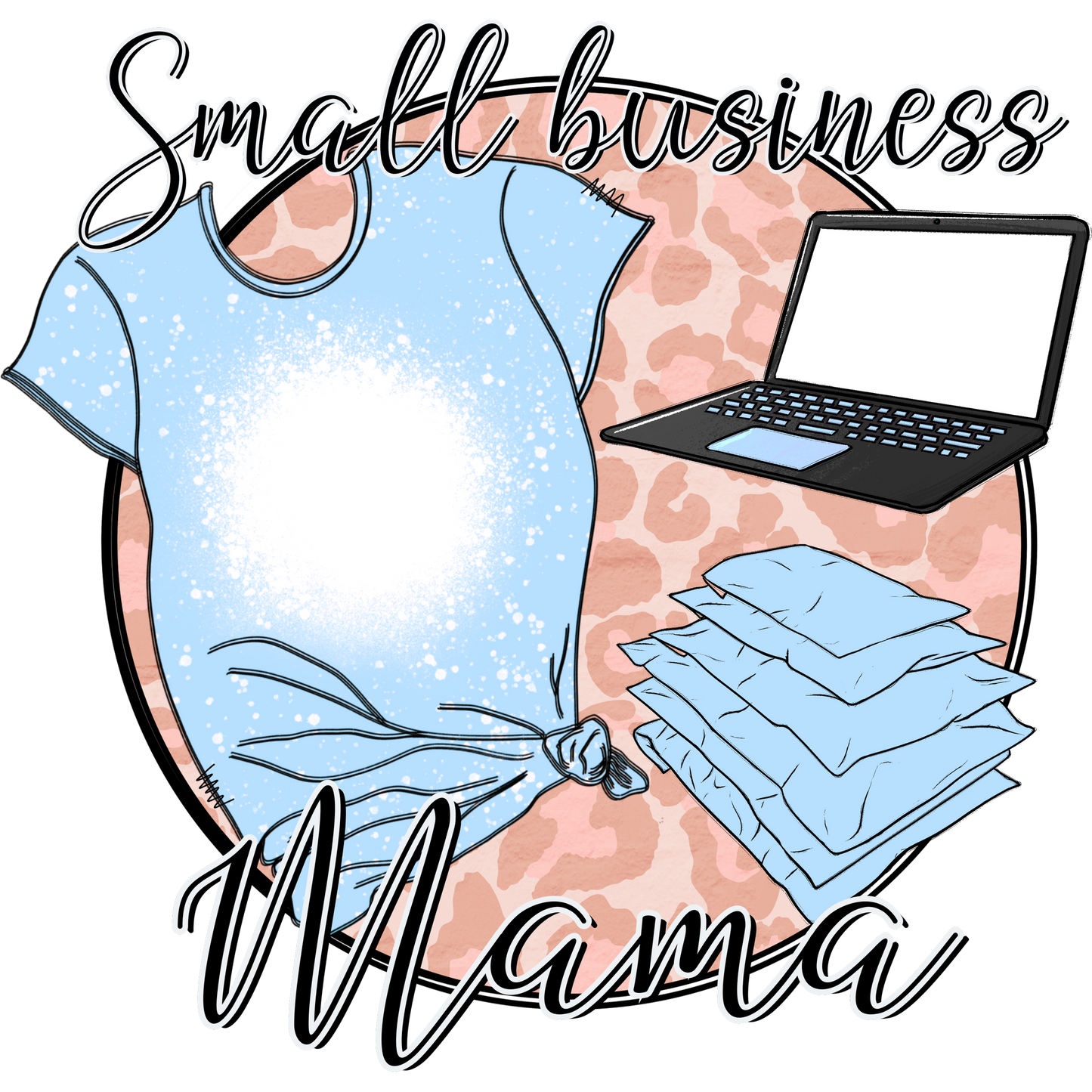 Small Business Mama with Laptop Graphic T-Shirt