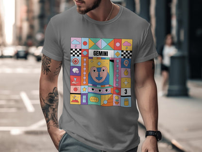 Artistic Design Colorful Gemini Zodiac T-shirt