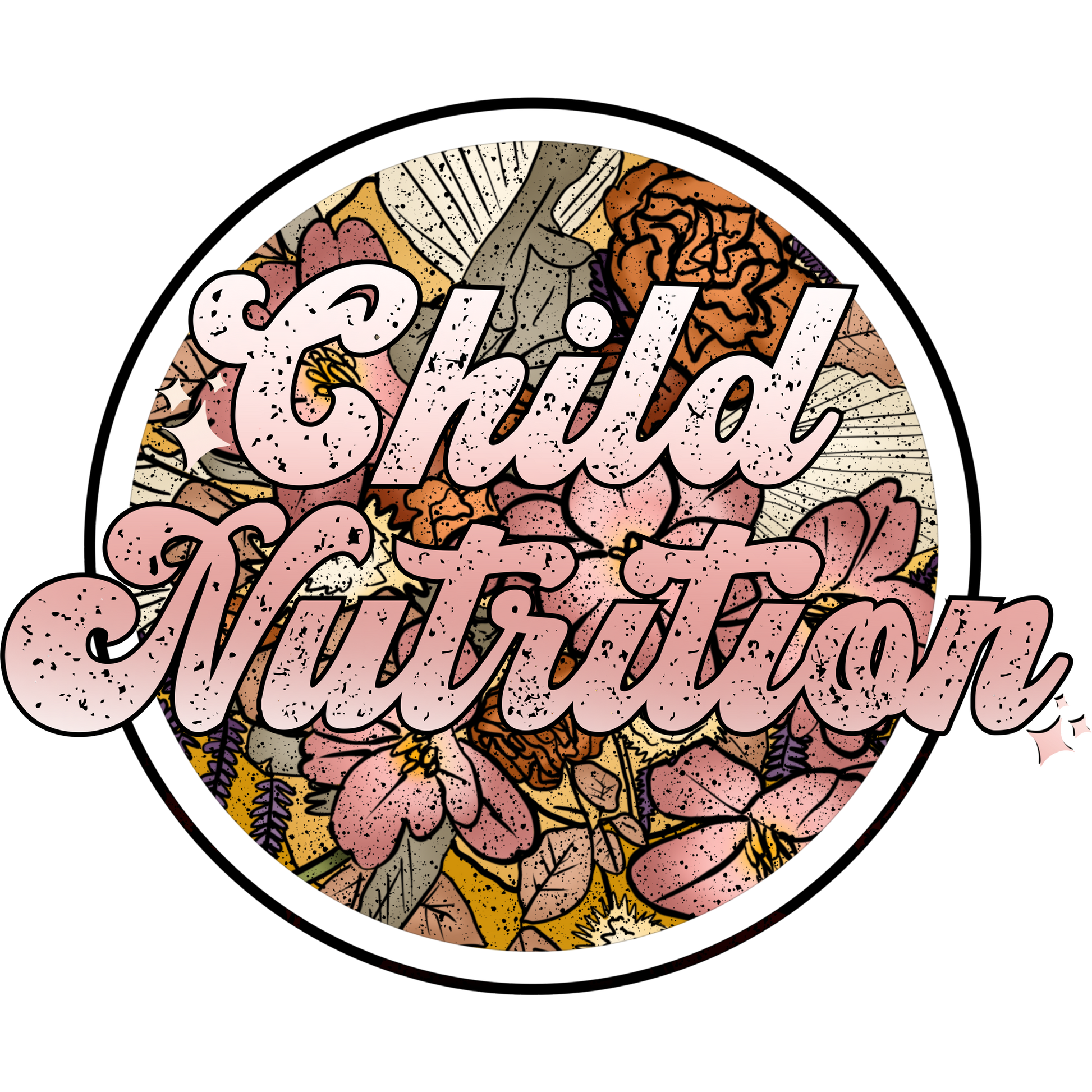 Floral Patterned Child Nutrition Sticker Design