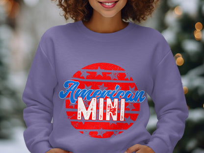 American Mini Red Circle Graphic Long Sleeve Shirt