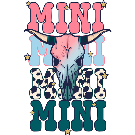 Mini Colorful Bull Skull Artwork with Stars Product