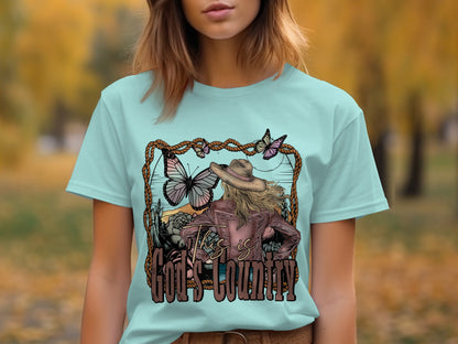 God's Country Butterfly Western Design T-Shirt