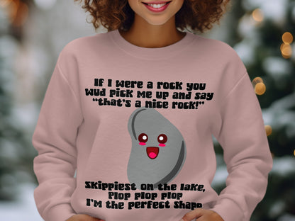 Funny Skipping Rock Meme Statement Sweatshirt