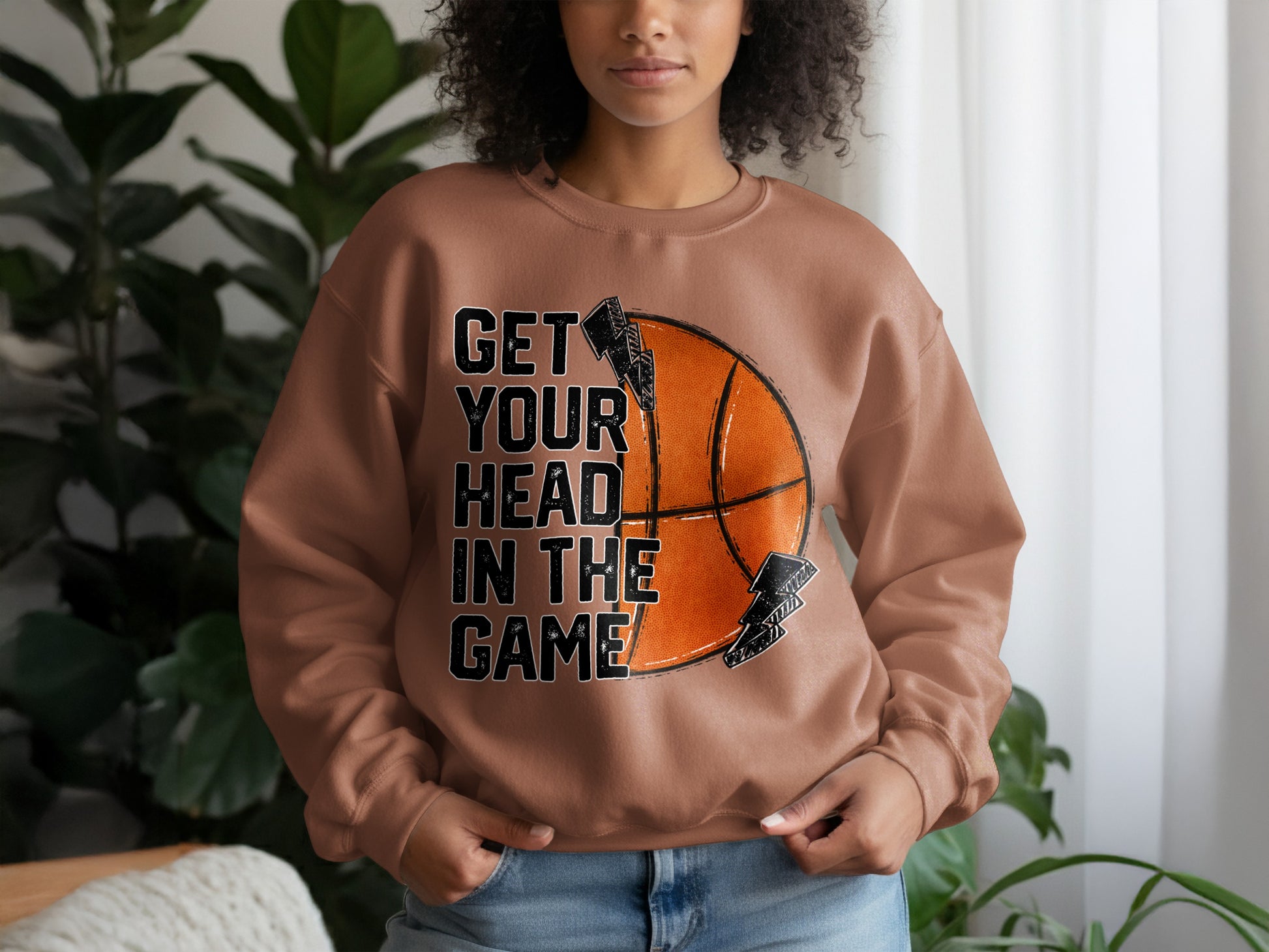 Get Your Head in The Game Basketball Graphic Sweater