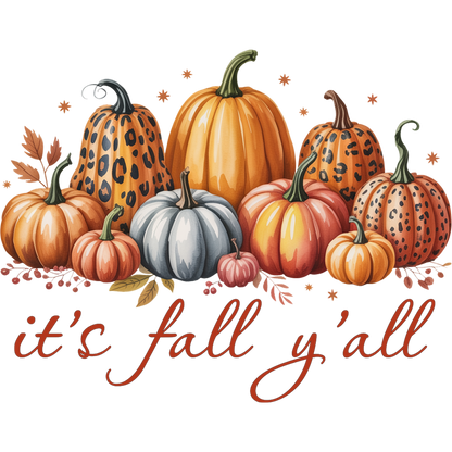 Colorful Fall Pumpkin Patch It's Fall Y'all Decoration