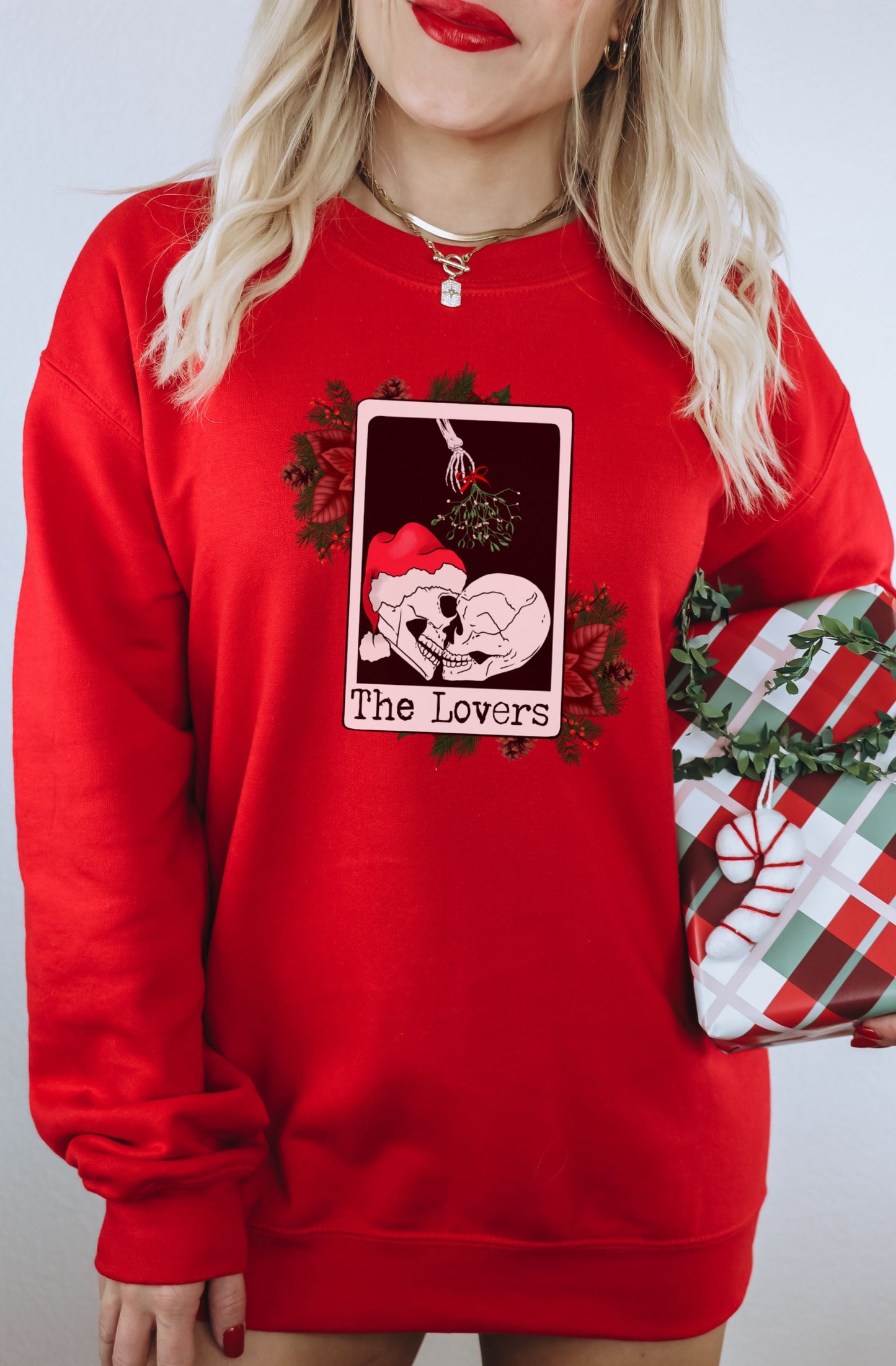 The Lovers Christmas Skull Sweatshirt Holiday Apparel