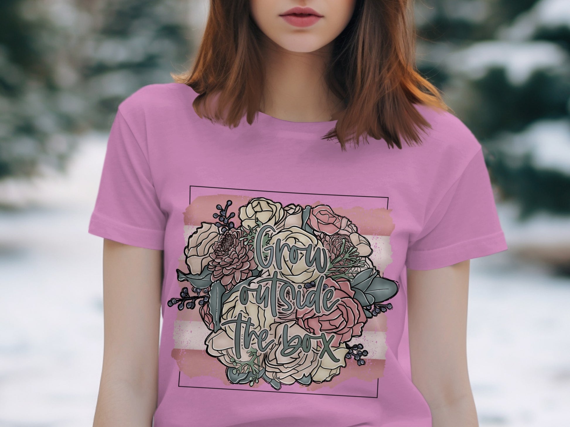 Grow Outside the Box Floral Graphic Tee