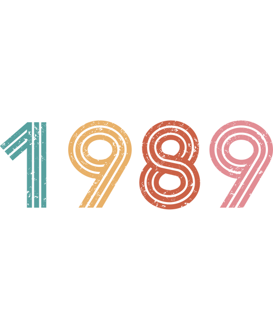 Retro 1989 Pastel Distressed Style Artwork Design