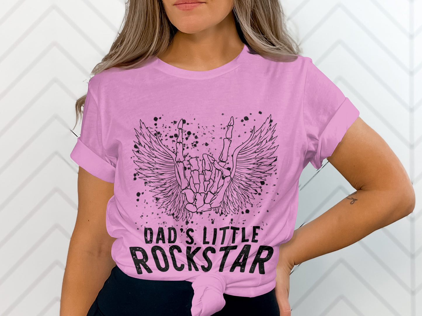 Dad's Little Rockstar Graphic Teeshirt