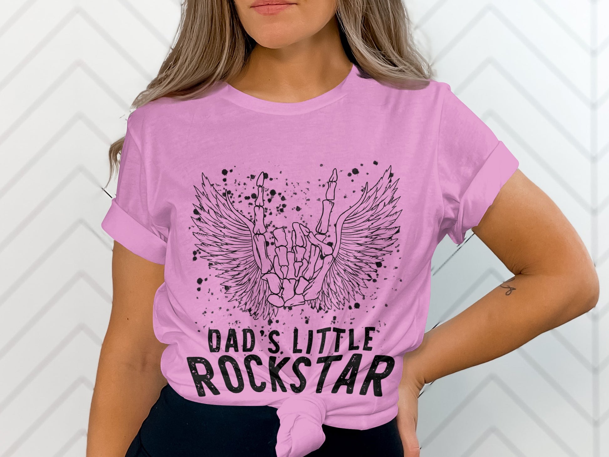 Dad's Little Rockstar Graphic Teeshirt