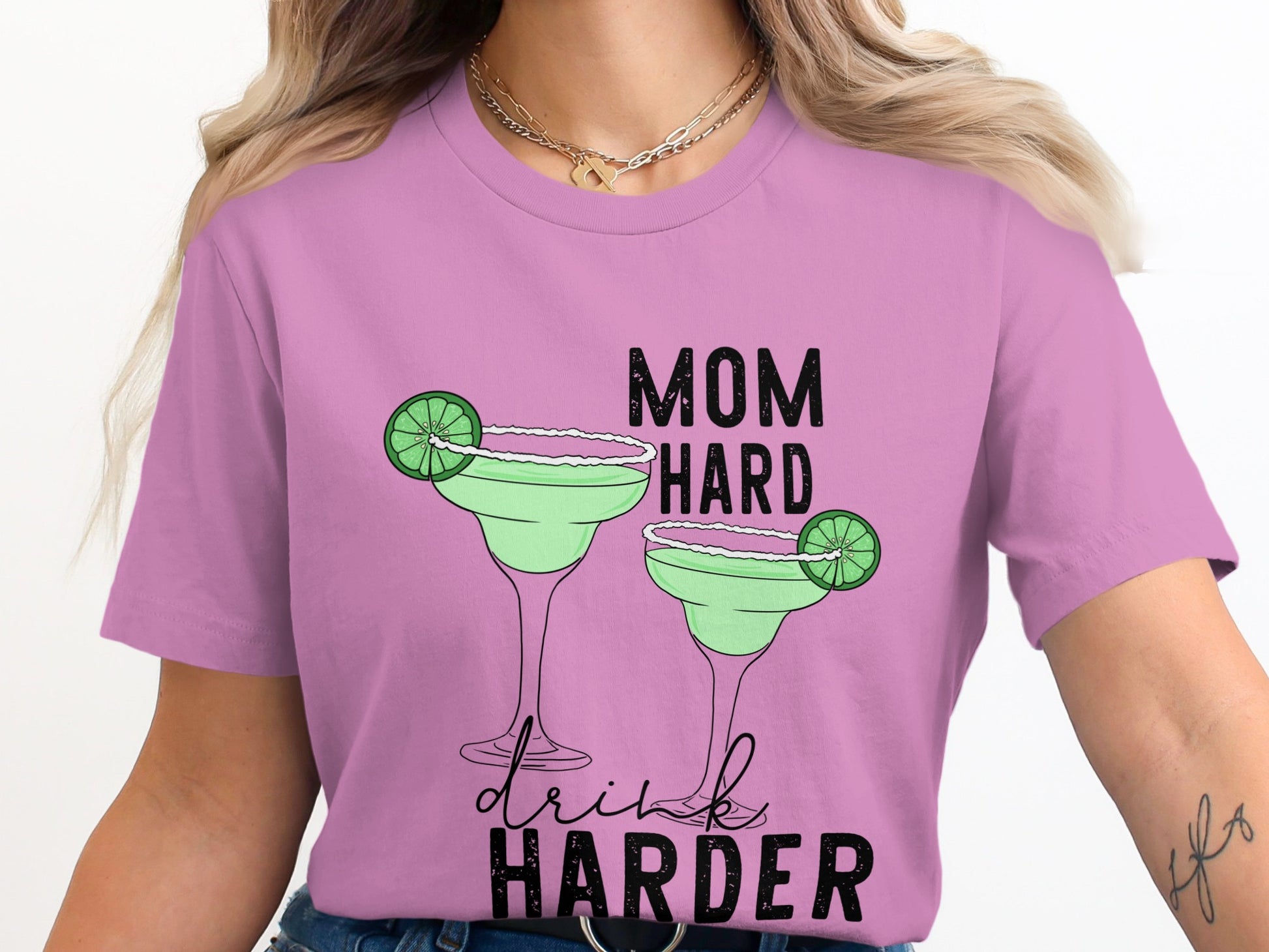 Mom Hard Drink Harder Graphic Tee