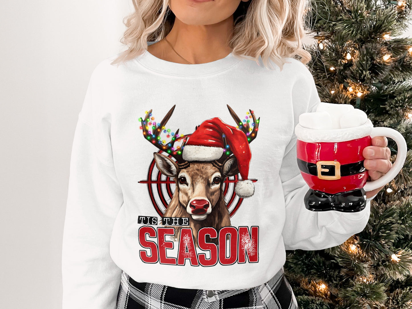 Festive Reindeer Holiday Sweatshirt for Christmas