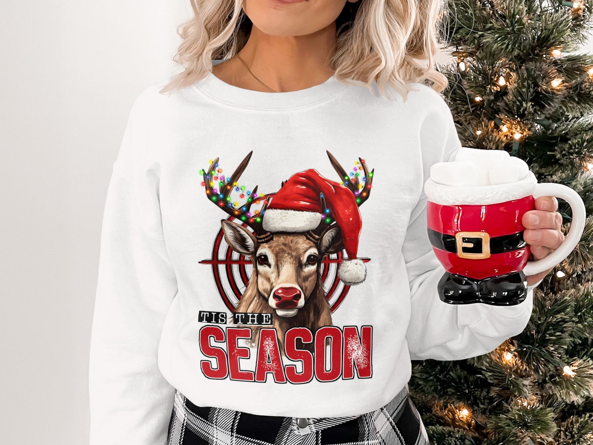 Festive Reindeer Holiday Sweatshirt for Christmas