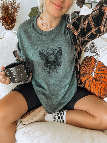 Skull Butterfly Graphic Tee design