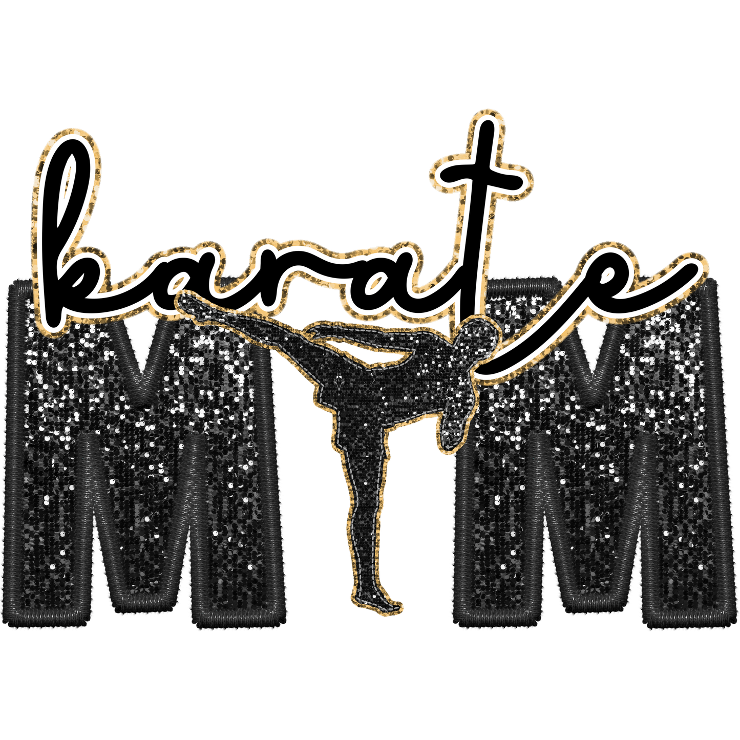 Karate MM Glitter Embellished Decorative Badge