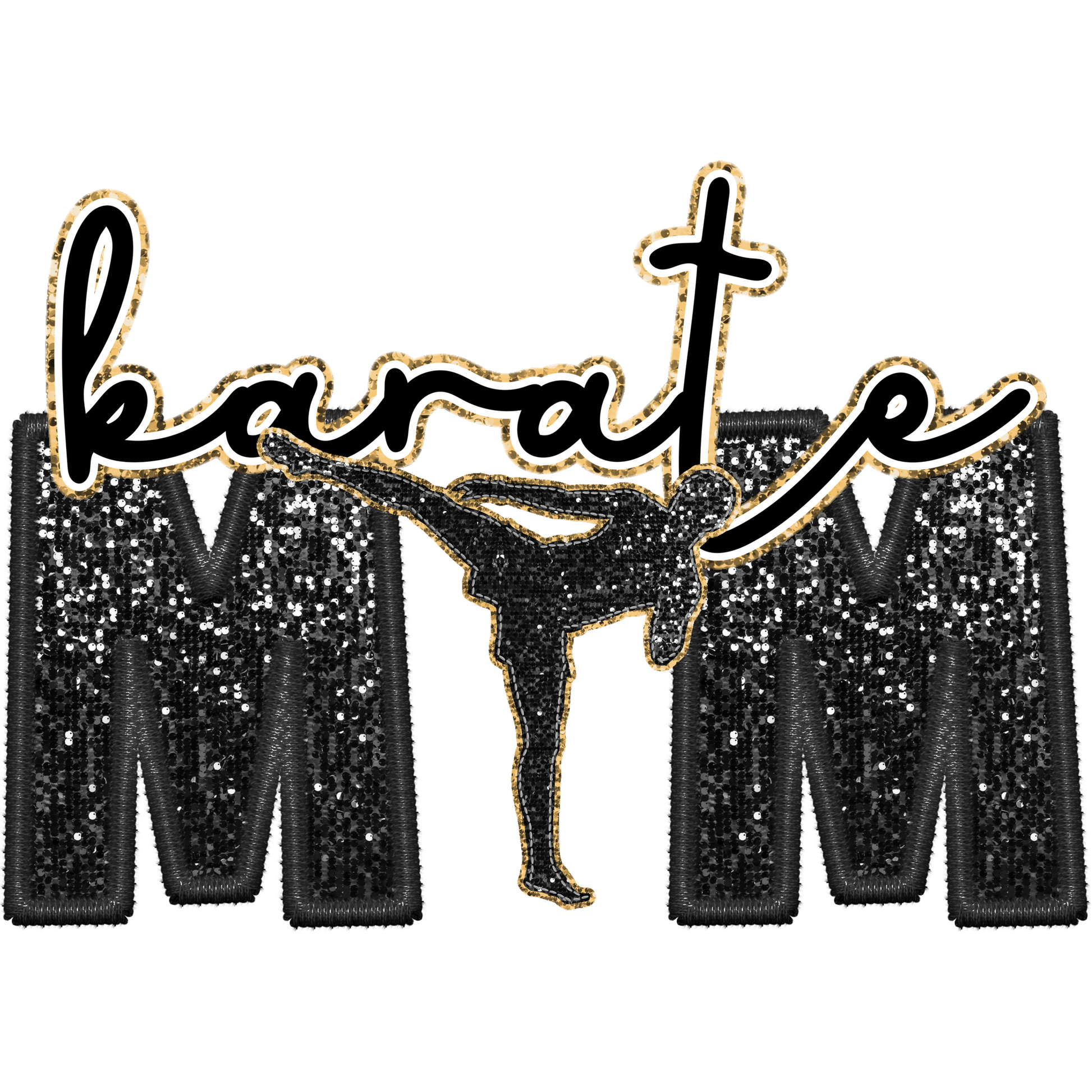 Karate MM Glitter Embellished Decorative Badge