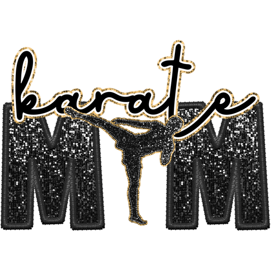 Karate MM Glitter Embellished Decorative Badge
