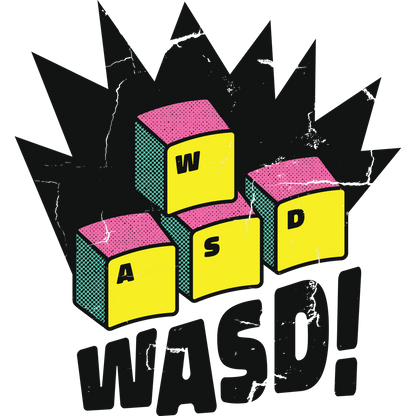 Retro Gamer Bold Design WASD Blocks Graphic product