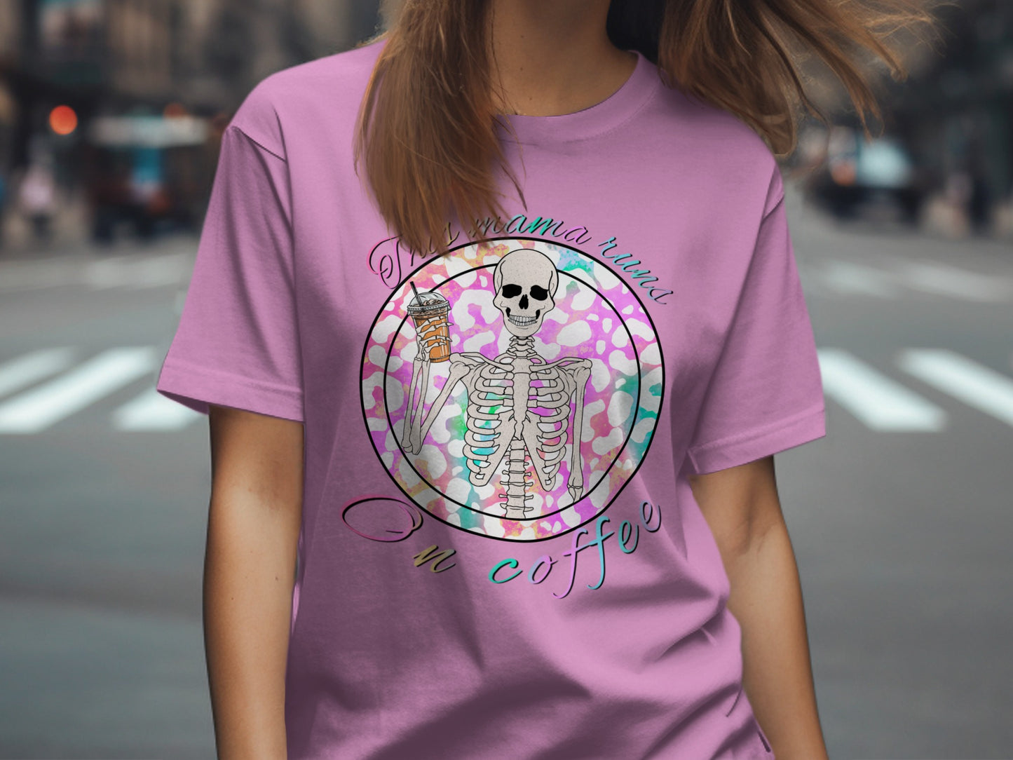 Skeleton Coffee Design Graphic Tee Shirt