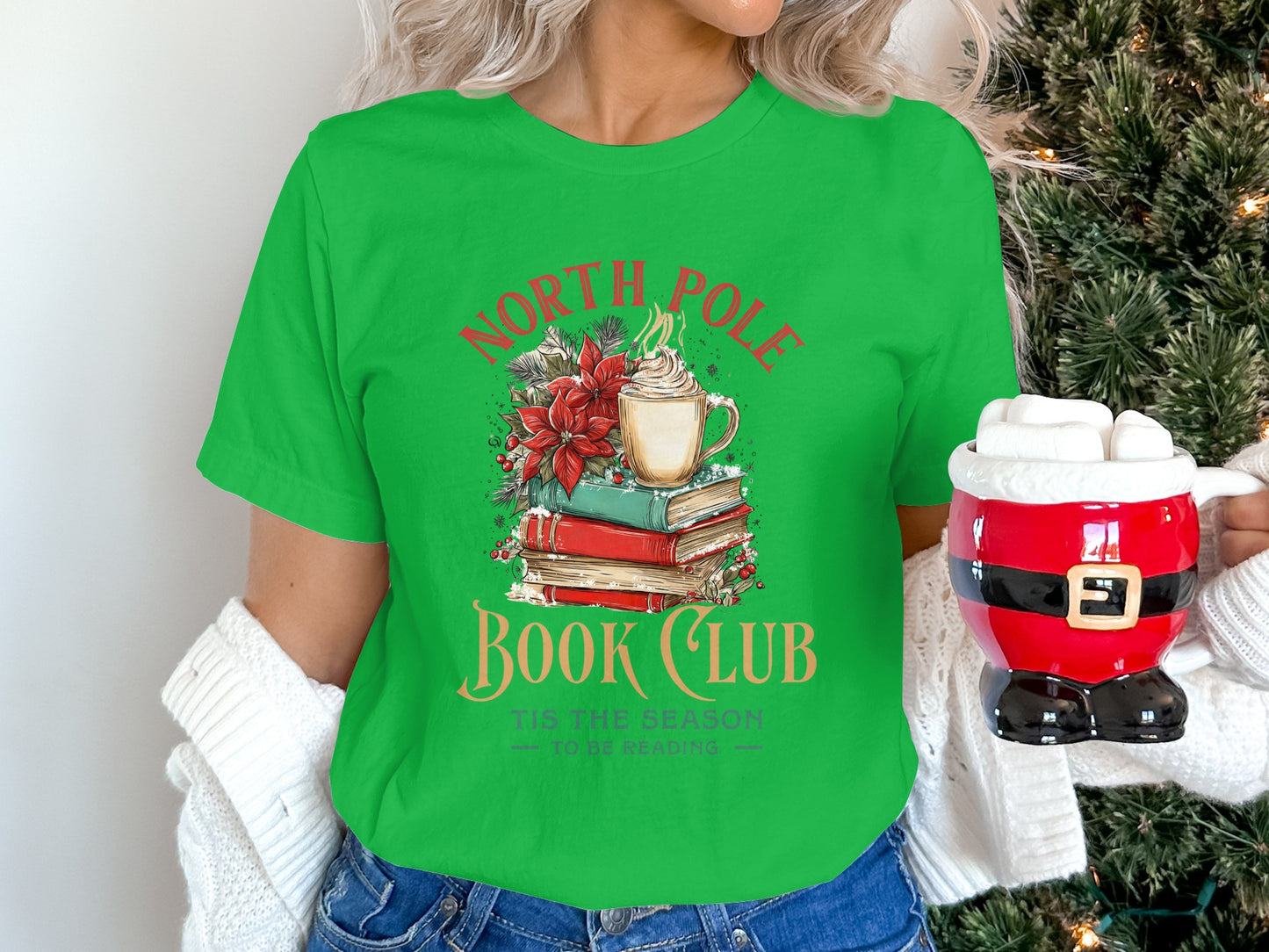 North Pole Book Club Tis The Season To Be Reading Shirt