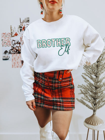 Brother Elf Graphic Sweatshirt Festive Holiday Apparel